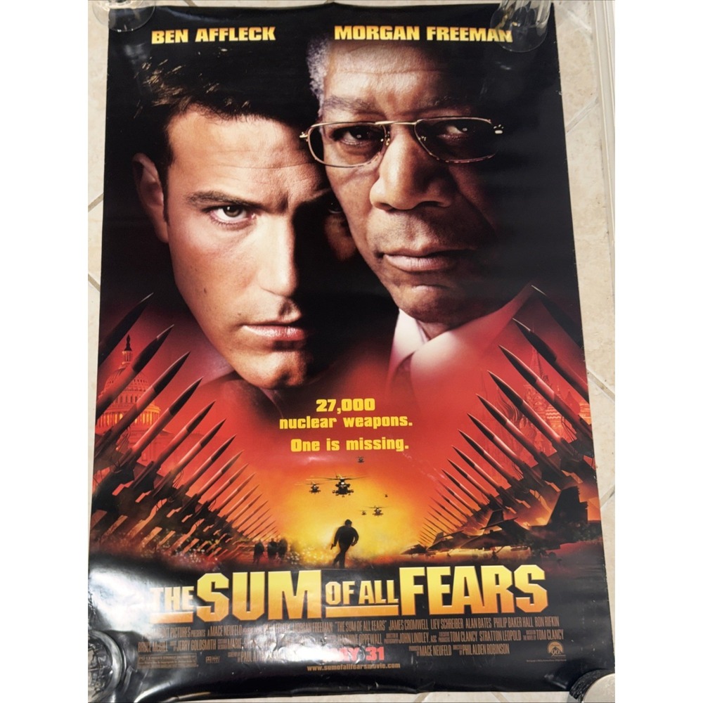 The Sum of All Fears 2002 Movie Poster Ben Affleck Morgan Freeman Tom Clancy